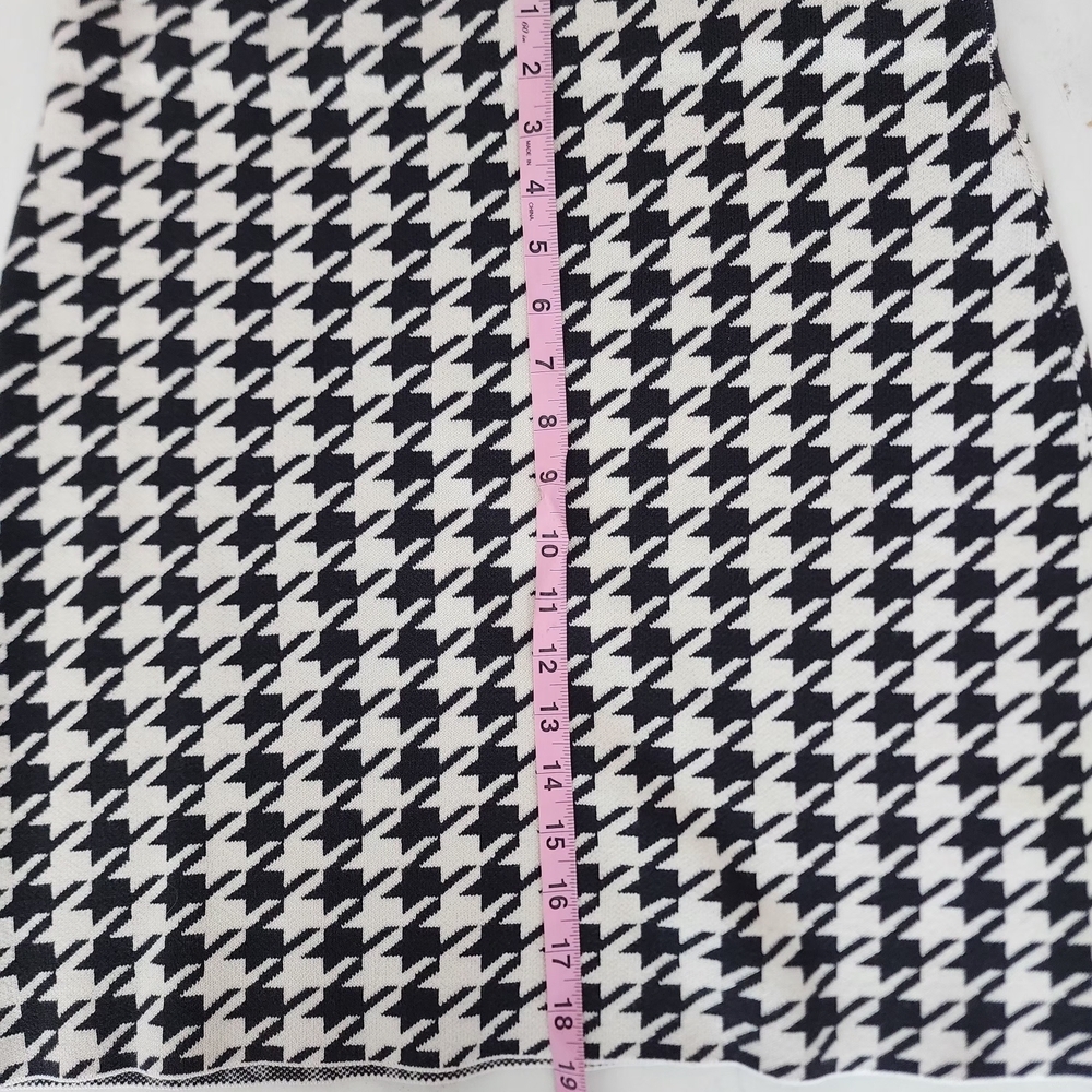 LOFT Black and White Houndstooth A-Line Mini - Picture 4 of 8